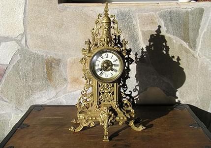 Каминные часы (бронза, XIX век, Франция)